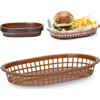 chlebník Košík na pečivo oválný hnědý 6 ks - Hendi 426296