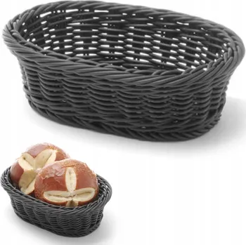Servírovací stolek Košík na pečivo oválný polypropylenový černý 190x120x60 mm - Hendi 4267