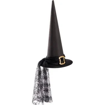 Karnevalový kostým Vysoký semišový čarodějnický klobouk
