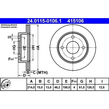 Brzdový kotouč Brzdový kotouč ATE 24.0115-0106.1