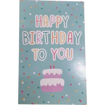 Party dekorace Narozeninové přání Všechno nejlepší k narozeninám dort konfety narozeniny 17 x 11 cm