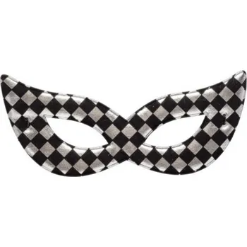 Karnevalový kostým Stříbrná škraboška šachovnice