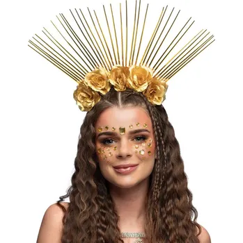 Karnevalový kostým Zlatá květinová čelenka Nova