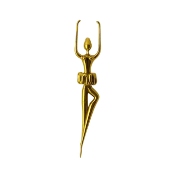 Skleněná baletka zlatá