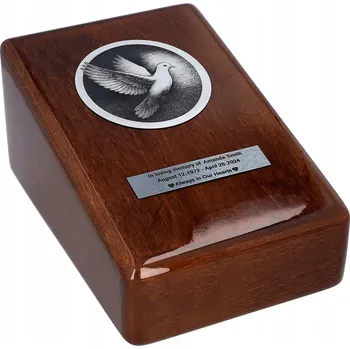Smuteční dekorace Pamětní urna s holubicí. Unikátní pamětní urna / Gravírovaný štítek