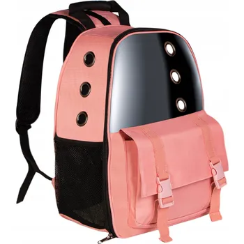 přepravka pro zvíře VĚTRANÝ BATOH PŘEPRAVKA PRO KOČKY PSA NA CESTY RŮŽOVÝ 30X23X40CM