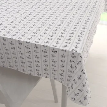 ubrus Bavlněný obdélníkový ubrus Sandra SA-641 Temně modrý lidový květinový vzor na bílém 80x120 cm