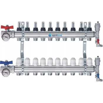 rozdělovač topení ROZDĚLOVAČ PRO PODLAHOVÉ TOPENÍ S 10 OKRUHY