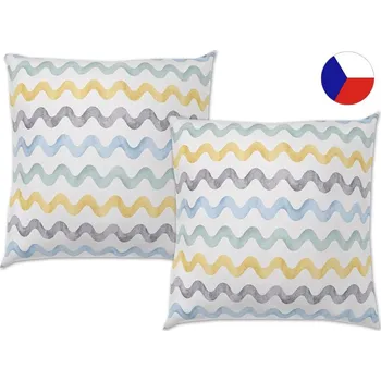 Dekorativní polštářek Bavlněný dekorační polštář 50x50 EXCLUSIVE Modré vlnky