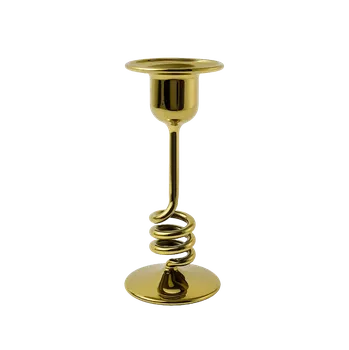 Svícen Skleněný svícen spirála zlatý