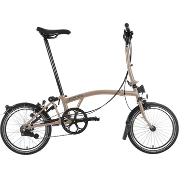 Skládací kolo Brompton C Line jednobarevné Black Edition, Sand Dune Typ řídítek: H