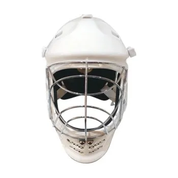 Florbalová maska MPS PENGUIN Brankářská helma bílá, Junior - max 52 cm, chromová