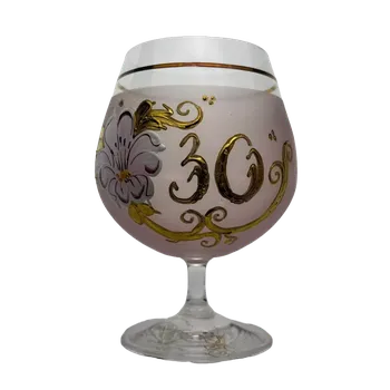 Sklenice Sklenka k výročí 30 let - růžová