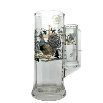 Sklenice Půllitr s motivem tetřeva a kamzík skleněný, vysoký