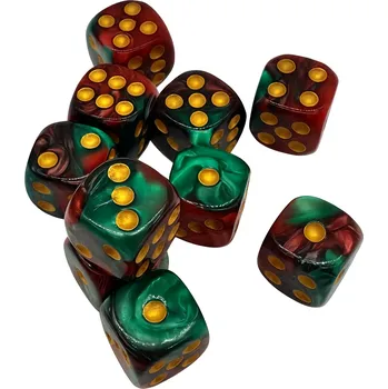 Hrací kostka Hrací kostka červeno zelená 10ks