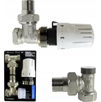 Hlavice pro radiátor ÚHLOVÁ TERMOSTATICKÁ SADA 1/2 HLAVICE VENTILU PL