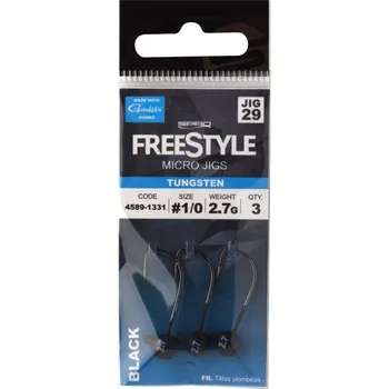 Rybářský háček SPRO - Jigová hlava Tungsten Micro Jigs 5,3 g 2,1 cm vel. 2 Black 3 ks