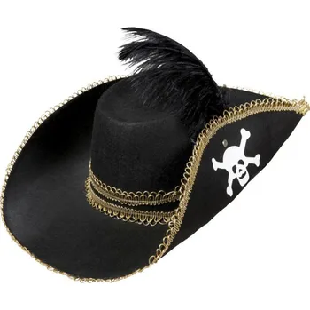Volný čas Klobouk pirátský černý s pérem