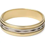 Zlatý 585/1000 snubní prsten dvoubarevný