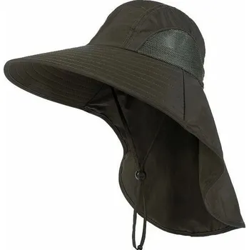 Klobouk Letní široký klobouk proti slunci s krytím krku | klobouk, pokrývka hlavy - 60 cm zelená
