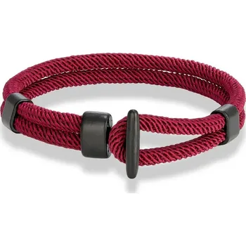 Náramek Párový náramek v námořním stylu | pánský náramek, dámský náramek - Vínově červené , 23 cm