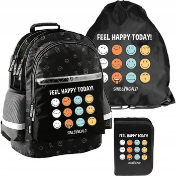 Školní batoh Školní batoh pro kluka holku aktovka Smiley Sada do školy