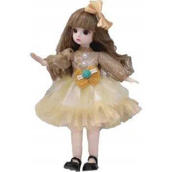 Panenka ROZTOMILÁ POHYBLIVÁ PANENKA BJD V KRÁSNÝCH ŠATECH 30 cm