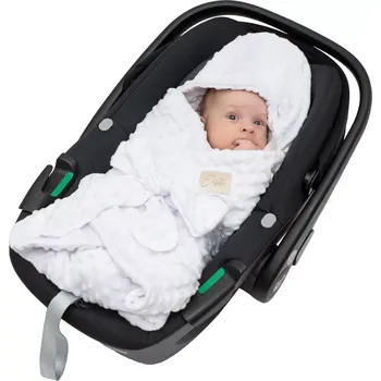 Fusak ESITO | Fusak, zavinovačka do autosedačky Minky White - bílá / 101 x 112 cm