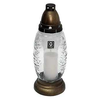 Svíčka Hřbitovní sklo 28,5 cm vklad 100g - 36h