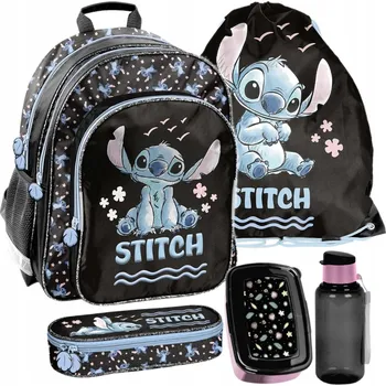 Školní batoh Školní batoh Paso vícekomorový Lilo a Stitch velký černý, modrý