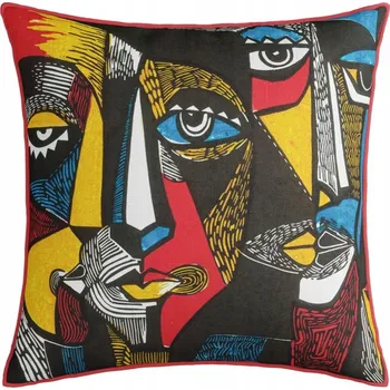 Povlak na polštářek Dekorační povlak na polštář 43x43 se sametovým lemem VELVET - umělecký nepořádek