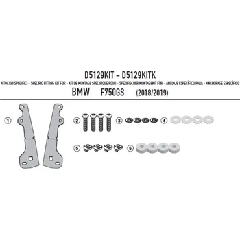D5129Kit pro Bmw F 750 GS (18-23) montážní sada pro plexi D5127S/ST a Af5127