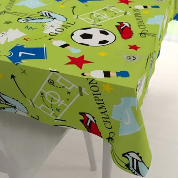 ubrus Dětský bavlněný obdélníkový ubrus Sandra SA-645 Fotbal to je hra - na zeleném 60x100 cm