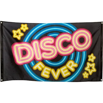 Karnevalový kostým Dekorace na zeď vlajka s nápisem DISCO FEVER