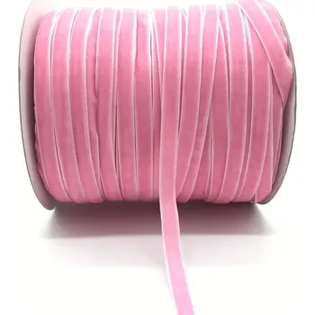 Stuha Sametová stuha na dárky 10 mm 450 cm | svatební dekorace, ozdobná stuha - 36 růžová