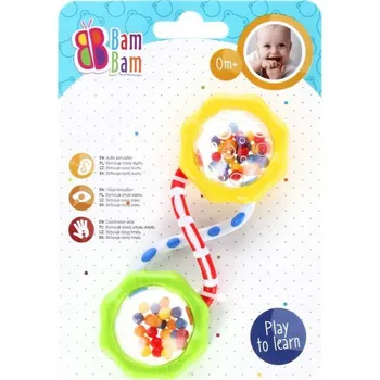 BAM BAM chrastítko, 13x18 cm, kuličky, plastové