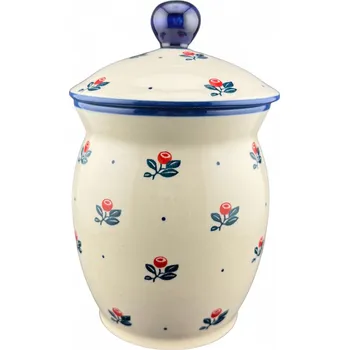 Dóza na potraviny Nádoba s víkem 1 L Borůvky dek. BORC Ceramika Bolesławiec