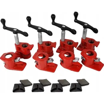 Truhlářská svěrka 4 KS TRUHLÁŘSKÁ POTRUBNÍ SVĚRKA BEZKONCOVÁ 3/4" MONTÁŽNÍ SVĚRKA S NÁSTAVCI