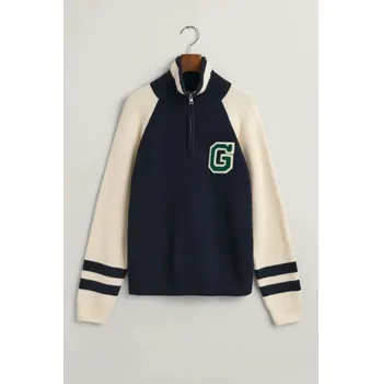 Dívčí svetr SVETR GANT VARSITY KNITTED SWEATER EVENING BLUE