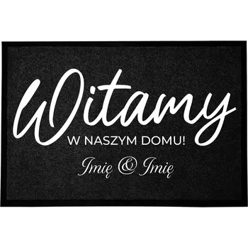 ČERNÁ ROHOŽKA 40X60 S VLASTNÍMI INICIÁLAMI - PERSONALIZOVANÁ, MONOCHROMATICKÝ TREND