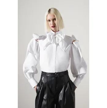 Dámská košile KOŠILE KARL LAGERFELD BOW DETAIL POPLIN SHIRT WHITE