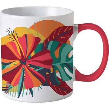 Keramický hrnek Exotic Paradise Intesi 300 ml červený moderní na kávu a čaj