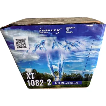 Zábavní pyrotechnika DENNÍ dýmový ohňostroj MODRÝ šikmý 36 ran 30mm