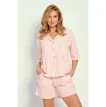 Taro 3321 pruhované propínací dámské pyžamo krátké Barva: oranžová, Velikost: L