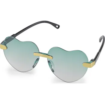 Párty / karnevalové brýle srdce - dětské - zelená