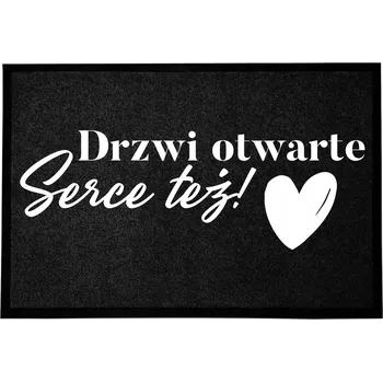 KOKOSOVÁ VSTUPNÍ ROHOŽKA 40X60 ČERNÁ - STYLOVÁ DEKORACE S POTISKEM