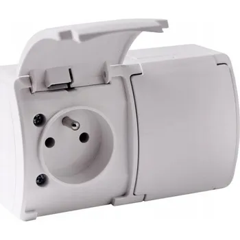 Elektrická zásuvka ViPlast Koala dvojitá zásuvka IP44 bílá 162-01