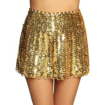 Karnevalový kostým Zlatá flitrová minisukně velikost M