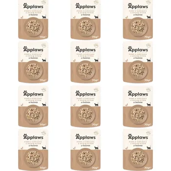 Krmivo pro kočku APPLAWS Chicken breast with wild rice in broth - mokré krmivo pro kočky - 12x70g