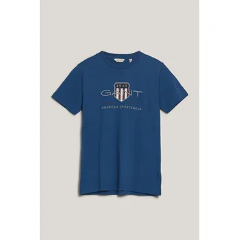 Dívčí oblečení TRIČKO GANT ARCHIVE SHIELD SS T-SHIRT VINTAGE BLUE